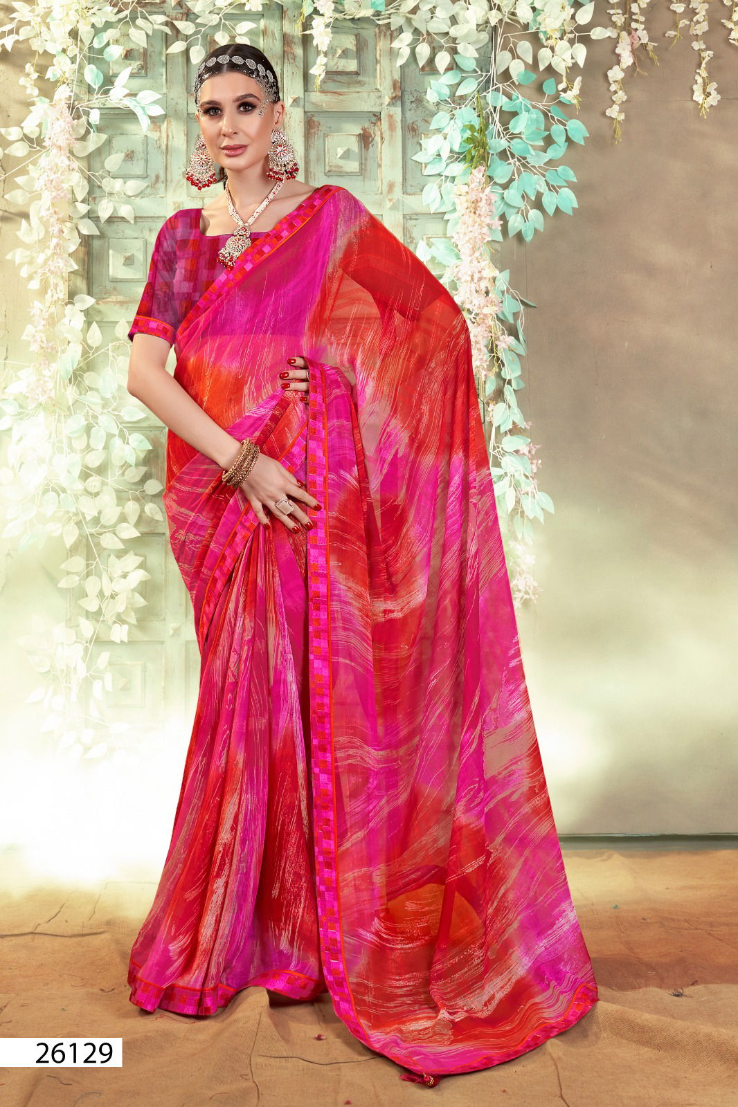 Priyanshi By Vallabhi Readymade Blouse Georgette Sarees Wholesale Online